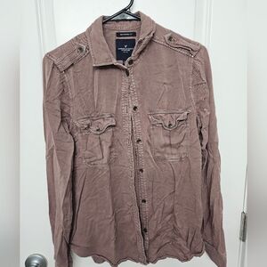 American Eagle Outfitters Boyfriend Fit Button Up Shirt Small
